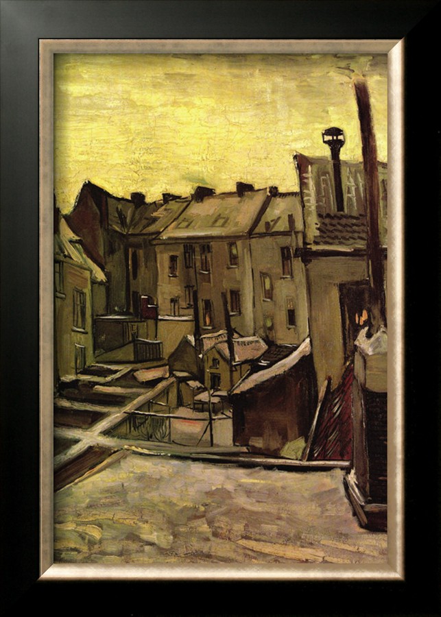 Backyards Of Old Houses In Antwerp In The Snow By Vincent Van Gogh